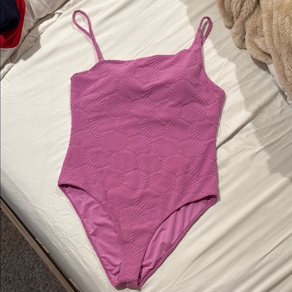 Beach Riot Pink Textured One Piece Swimsuit